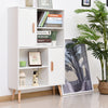 Free Standing Bookcase Shelves Unit Storage Cabinet w/ Two Doors White
