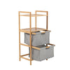 4 Tier Corner Shelf Bamboo Storage Rack Linen Drawer Unit Bookshelf Bath Shelves