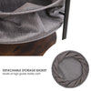 Coffee Table Round End Table 3 Tier Side Table Bedside Table with Storage Basket