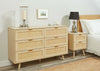 Light Rattan Bedroom Furniture Wood Bedside Table Cabinet Chest of Drawers
