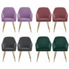 2/4x Velvet Dining Chairs Armchair Oyster Back Accent Chair with Gold Metal Legs