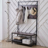 Industrial Steel Clothes Rail Rack Stand Rustic Wood Retro Vintage Garment 180cm
