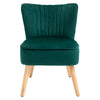 Luxury Velvet-Feel Accent Chair Padding Wood Frame Legs Home Green