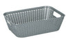 Rattan Style Plastic Storage Baskets Office Home Kitchen Tidy Organiser Basket