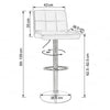 2 × Faux PU Leather Breakfast Bar Stools Home Kitchen Swivel Gas Lift Chair Grey