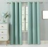 Blackout Thermal Curtains Eyelet Ring Top Curtain Pair With Tie Backs