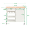 Kitchen Storage Trolley Cart Cupboard Drawer Wine Bottle Shelf Cabinet White MDF
