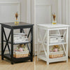 3Tier Coffee Table Cabinet Lamp Small Side End Table Nightstand Telephone Table