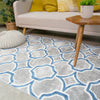 Modern Teal Rug | Cheap Rugs For Living Room | Soft Non Shedding Bedroom Carpet