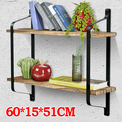 Large Rustic Industrial Pipe Wall Floating Shelf Wooden Storage Shelving Unit UK