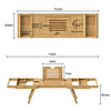Bamboo Bath Tub Tray Extendable Caddy Rack with iPad Stand and Wine Glass Holder