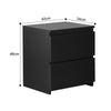 Modern Bedside Table Cabinet with 2 Drawers Nightstand Bedroom White Black NEW