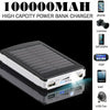 1000000mAh Waterproof Solar USB Power Bank Pack Battery Charger for Cell Phone