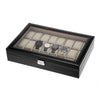 Mens 24 Grids Leather Watch Display Case Jewelry Collection Storage Holder Box