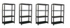4 Tier Plastic Shelf Home Storage Shelf Unit Black