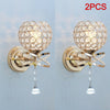 2PCS Chrome Crystal LED Wall Light Lamp Bedroom Living Room Home Decor NEW UK