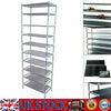 Shoe Rack 10 Tier Cabinet Storage Organiser Stand Shelf 30 Pairs Dustproof Grey