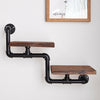 Industrial Ladder Pipe Shelf Wooden Wall Mount Display Shelving Floating Storage