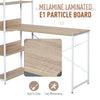 Oak Modern Computer Desk Home Office White Writing Table PC Laptop Storage Shelf