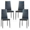 2-6PCS Faux Leather Dining Room Chair Modern High Back Metal Legs Table Chairs