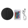 LED Lamp Base 3D Night Light Acrylic Plate Panel Holder +Remote Ctrl+USB Cable