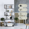 6-tier Bookcase Industrial S-Shaped Bookshelf Wooden Storage Display Shelf Home