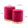 HEIDI VELVET STORAGE POUFFE FOOTREST ROUND OTTOMAN VANITY DRESSING SEAT STOOL