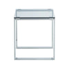 Square Modern Chrome Metal and Tempered Glass Living Room Side End Table