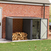 Galvanised Steel Log Store Shed Tool Storage Shed Garden Fire Wood Shelter