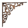 2X Vintage Wall Shelf Brackets Cast Iron Antique Pattern Bracket & Frame Screws