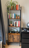 Industrial Ladder Shelf Vintage Retro Furniture Rustic Metal Bookcase Cabinet