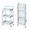 3 Tier Kitchen Trolley Cart Handle Slim Rolling Wheel Storage Basket Rack Salon