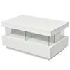Coffee Table High Gloss White LED Tea Table Storage Drawer Living Room Furniture