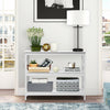 3-Tier Console Table X-design Wooden Hall Desk Side End Table W/ Shelf White