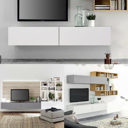 140cm Modern Wall Mounted TV Cabinet Furniture Entertainment Body Floating Unit