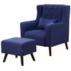 Vintage Accent Armchair and Footstool Tub Wing Chair Reclining Bedroom Lazy Sofa