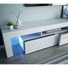 Large 200CM TV Unit High Gloss White Front - RGB LED Lights- TV Stand Cabinet