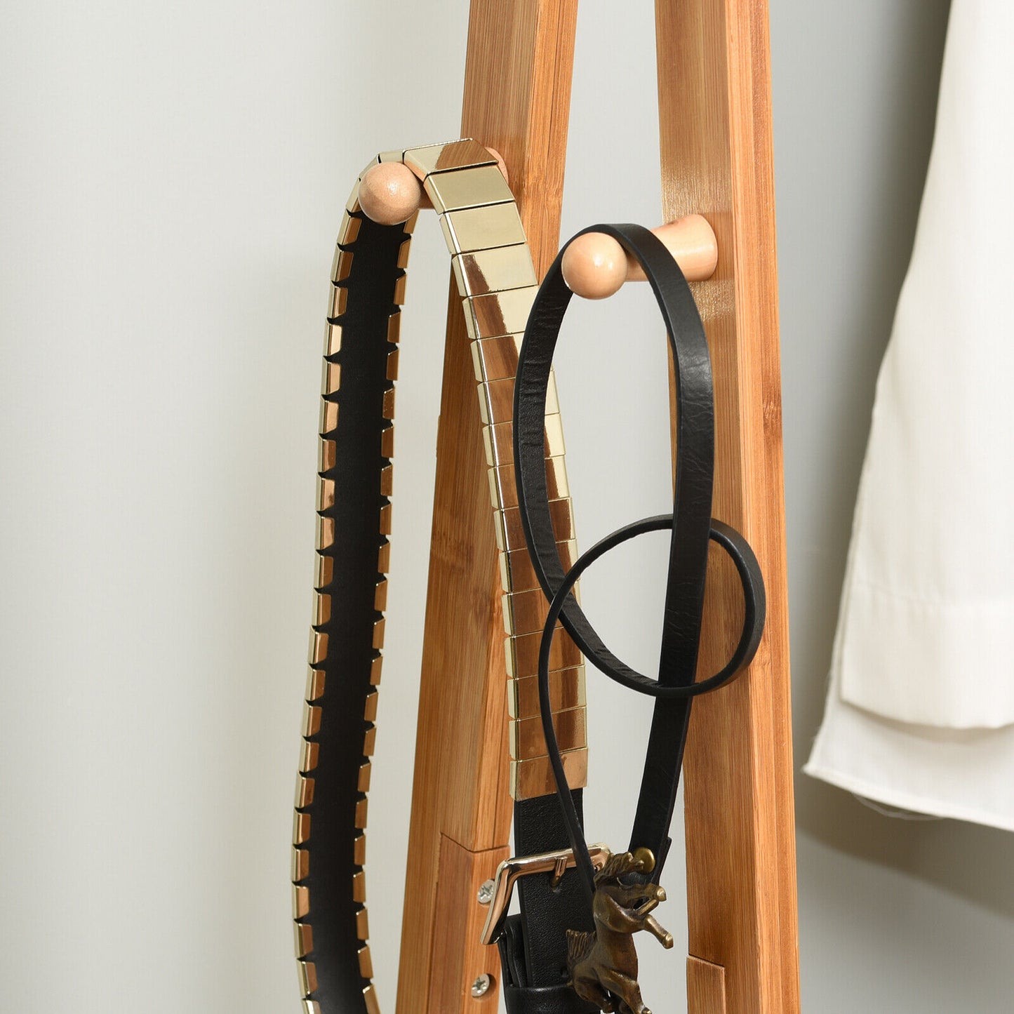 Hartleys Grey Wooden Clothes Rail Hanging Garment Rack Stand Shoe Storage Shelf