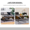 Extendable Lift Top Coffee Table w/ Hidden Storage - Brown