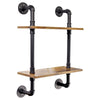 2 Tier Industrial Floating Shelves Pipe Shelf Rustic Steampunk Shelving Brackets