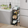 4 Tier Slim Kitchen Rolling Trolley Cart Storage Rack Tray Shelf With Handle
