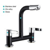 Kitchen Sink Mixer Taps Tap Faucet 1/4 Turn Easy Use 2 Hole Deck Mounted Lever.