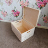 Large Wooden Boxes Plain Wood Storage Box Chest Lid Handles Keepsake Trunk Case