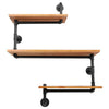 Rustic Industrial Pipe Wooden Metal Wall Floating Shelf Storage Shelving Unit UK
