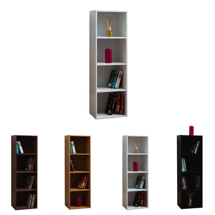 Oxford 4 Tier Cube Bookcase Display Shelving Storage Unit Wooden Stand Shelves