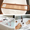 Bamboo Bathtub Tray Bath Table Bathroom Storage Rack Soap Wine Glass Organizer
