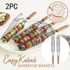 2PCS Portable BBQ Grilling Basket Non-Stick Barbecue Clip Grill Tool Accessories
