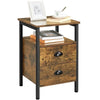 Nightstand BedSide Table with 2 Drawers and Open Shelf Wooden End Table for Home