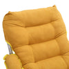 Folding Sleeper Chair with Stool Tufted Fabric Recliner Leisure Lounge Lazy Sofa