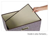 Foldable Fabric/Canvas Square Storage Boxes Drawer With Lids&Chrome Hand-Grey